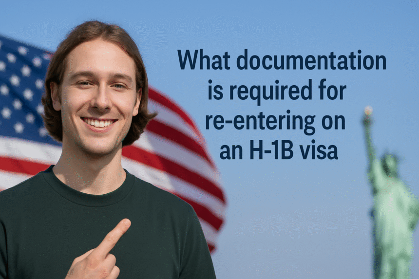 What documentation is required for re‑entering on an H‑1B visa?