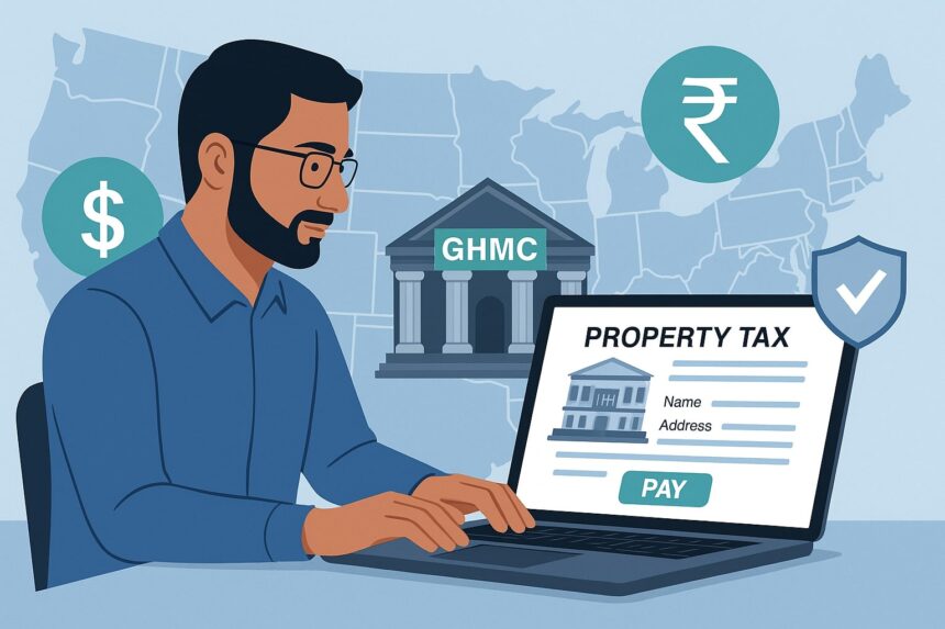 how to pay GHMC property tax online from USA